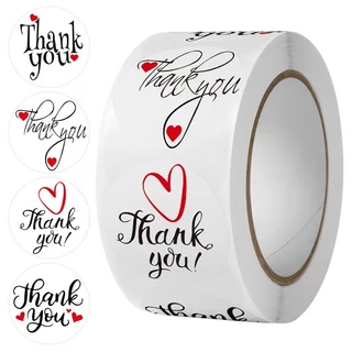 500ดวง สติ๊กเกอร์ขอบคุณ ติดกล่อง ติดแก้ว sticker thankyou