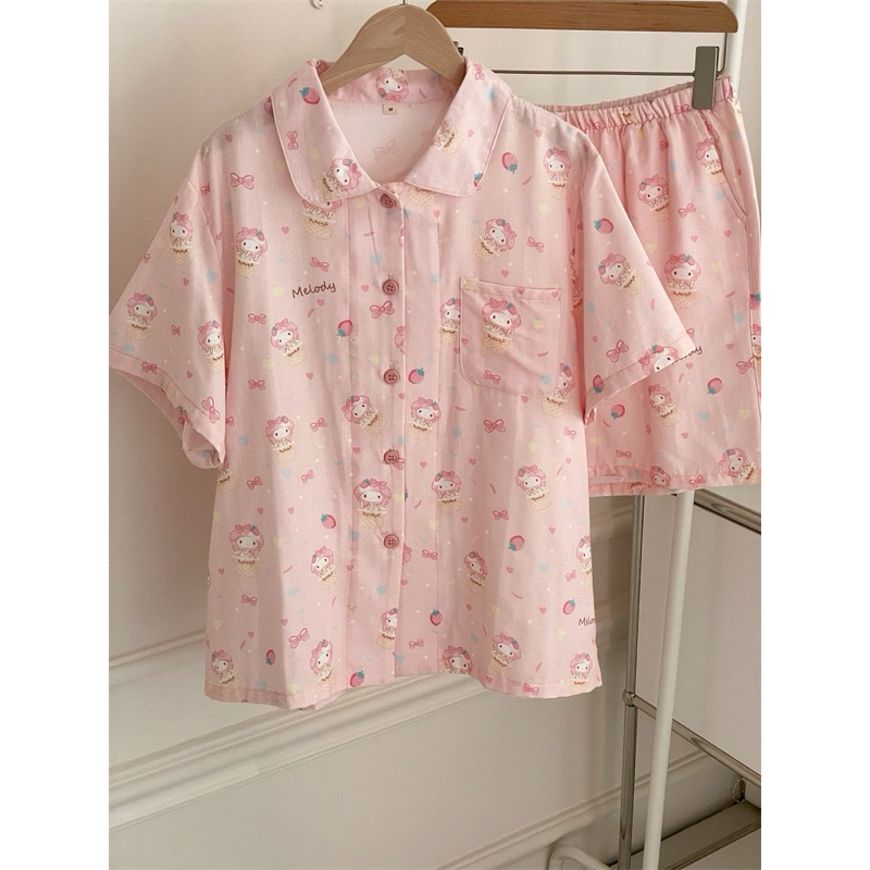 WL/WS89 - Gummies Pink - ชุดนอนแขนยาว+ขายาว , ชุดนอนแขนสั้น+ขาสั้น