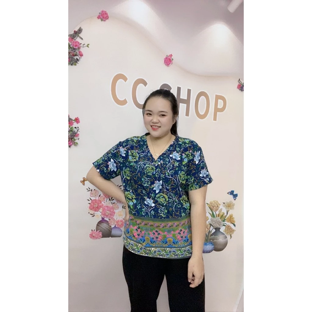 เสื้อสาวอวบ อก46-52 เสื้อไซส์ใหญ่  เสื้อสงกรานต์ผู้หญิงลายดอก เสื้อผ้าแฟชั่นผู้หญิง รุ่น78 thumbnail 4