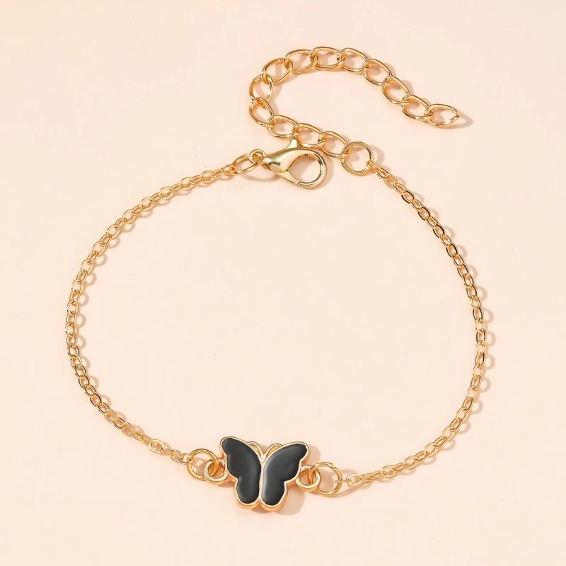 COD💖สร้อยข้อมือรูปผีเสื้อ แฟชั่น เรียบง่าย หวานเ สำหรับผู้หญิง ข้ากับทุกการแต่งกาย สร้อยข้อมือปรับได้-Lune thumbnail 9