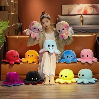 ตุ๊กตาปลาหมึกมหัศจรรย์ เปลี่ยนหน้าได้ เพิ่มสีใหม่มากมาย ตุ๊กตาปลาหมึกยักษ์ที่พลิกกลับด้านได้ หมอนตุ๊กตา ขนาด 20ซม