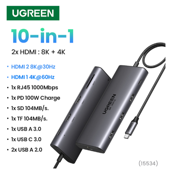 UGREEN USB-C Hub 10 in 1 Pro 210 (15534)