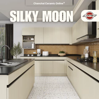 [จัดส่งฟรี] Jupiter Kitchen รุ่น Silky MOON บานซิงค์ ลิ้นชัก ตู้แขวน กันน้ำ กันปลวก สำหรับครัวปูน
