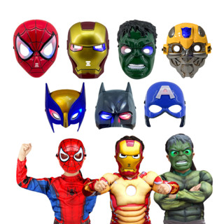 หน้ากากสไปเดอร์แมน มีไฟ LED ไอรอนแมน ฮัลค์ แบทแมน วูลเวอรีน …