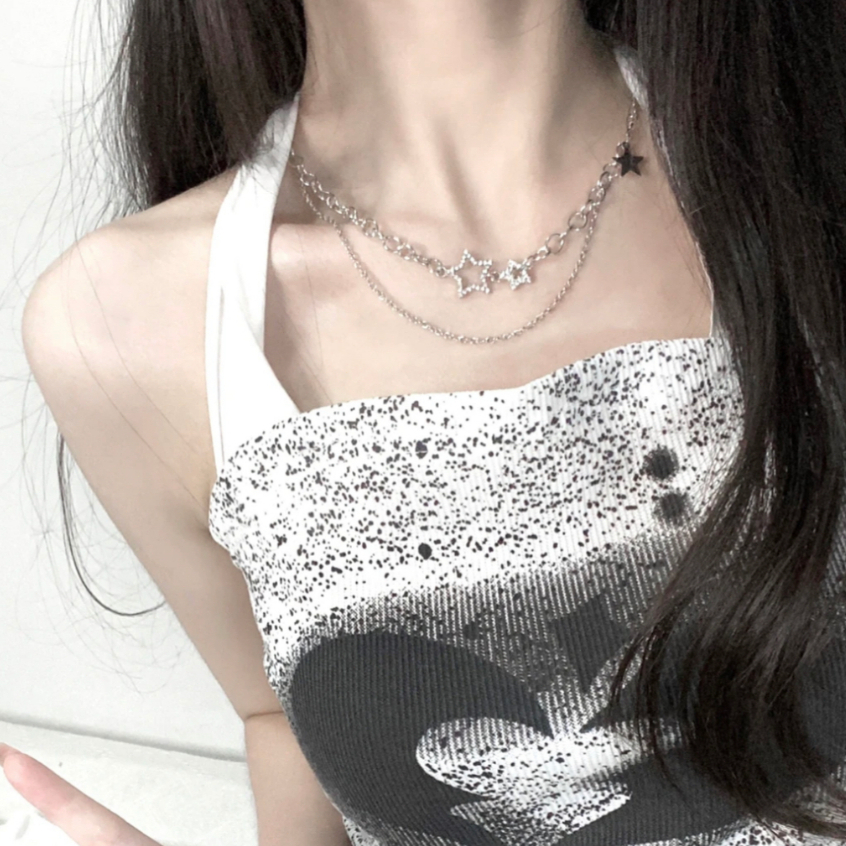 สร้อยคอโซ่ สร้อยคอy2k✨ จี้หัวใจ  คริสตัล💎 pearl necklace ขายส่ง🚚 - รูปที่ 4