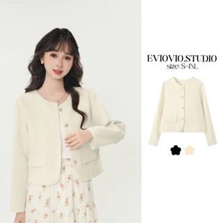 【EVIOVIO】S-4XL เสื้อเบลเซอร์แขนยาว สไตล์เกาหลี เรียบหรู แมทช…