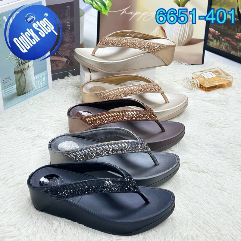 ##6651-401##รองเท้าเพื่อ​สุขภาพ​Quick step แท้พื้น​สูง​1.5​นิ้ว​