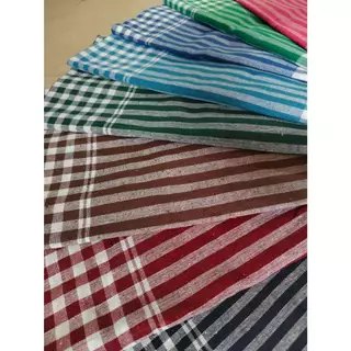 ผ้าขาวม้าผ้าฝ้าย 100% ตรารถไฟ เย็บชายทุกผืน ผ้าดี ผ้านุ่ม สีไม่ตก ผ้าไม่หด ขนาดมาตราฐาน 80×190 cm