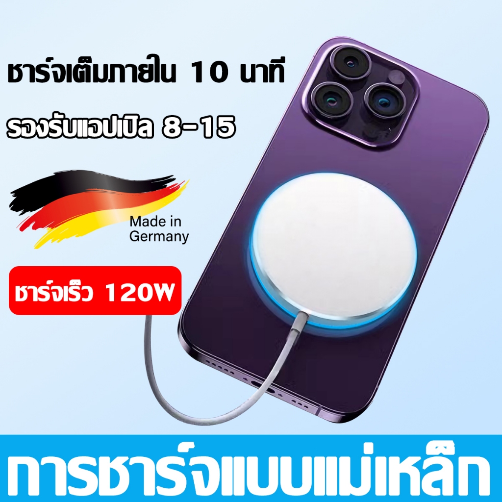 【ส่งจากไทย】ที่ชาร์จไร้สาย 20W Wireless Fast Charge แท่นชาร์จไร้สา หัวชาร์จมือถือ ที่ชาร์จแม่เหล็กไร้สาย