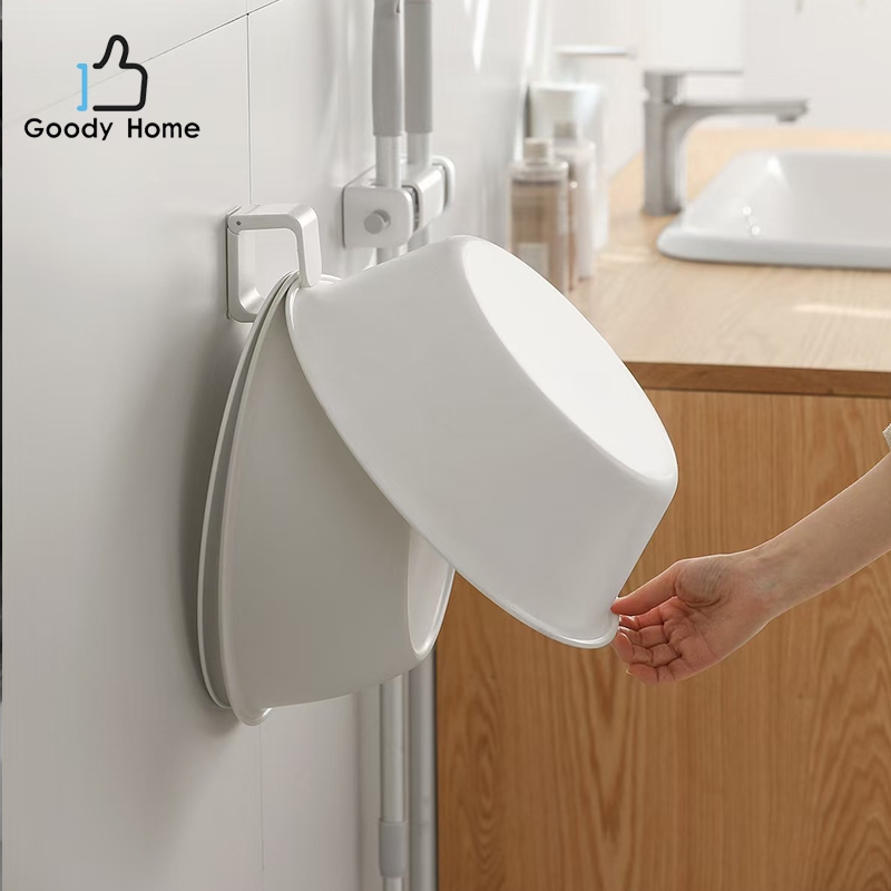 Goody Home ที่แขวนกะละมัง ของใช้ทั่วไปที่มีเชือกร้อยแขวน ติดผนังโดยไม่ต้องเจาะผนัง