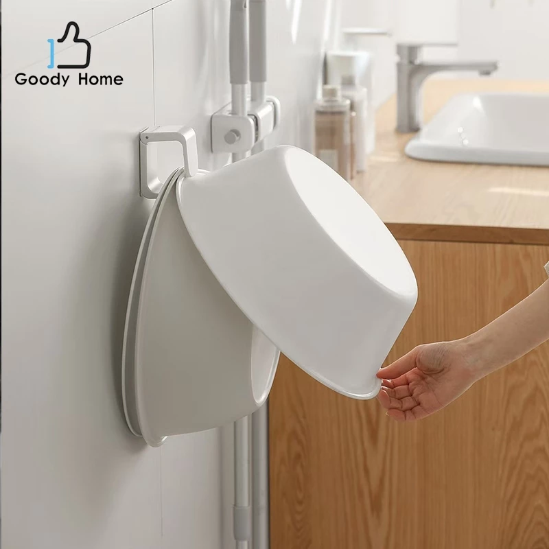 Goody Home ที่แขวนกะละมัง ของใช้ทั่วไปที่มีเชือกร้อยแขวน ติดผนังโดยไม่ต้องเจาะผนัง