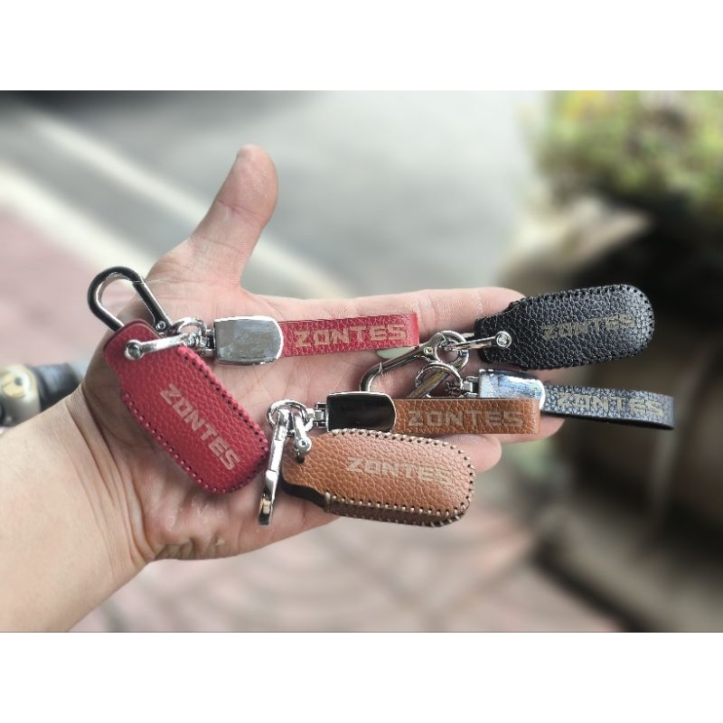 ❗พร้อมส่ง❗เคสกุญแจหนังแท้ Case keyless  พร้อมพวงกุญแจพร้อมห้อย ตรงรุ่น ZONTES 368D 350E 350D 368G 36