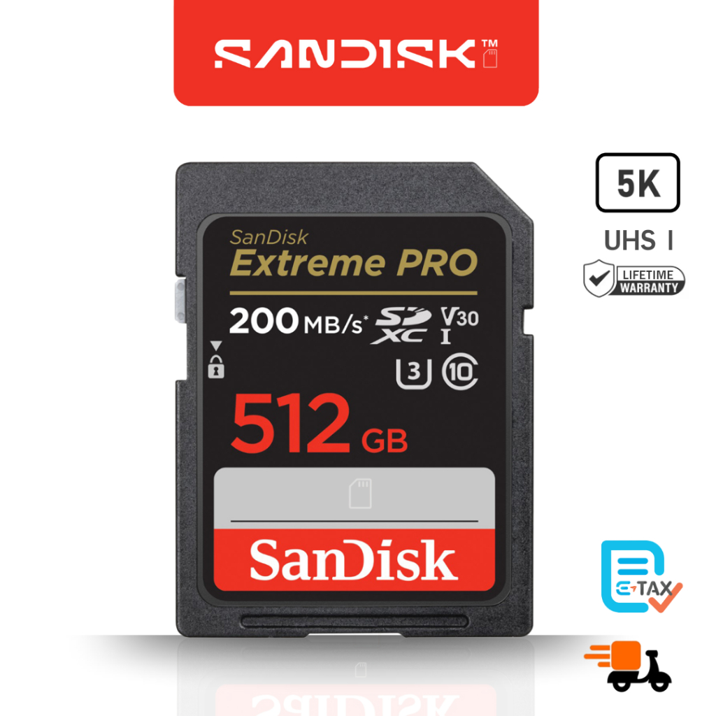 SanDisk Extreme Pro SD Card SDXC 512GB ( SDSDXXD-512G-GN4IN ) ความเร็วอ่าน 200MB/s เขียน 140MB/s