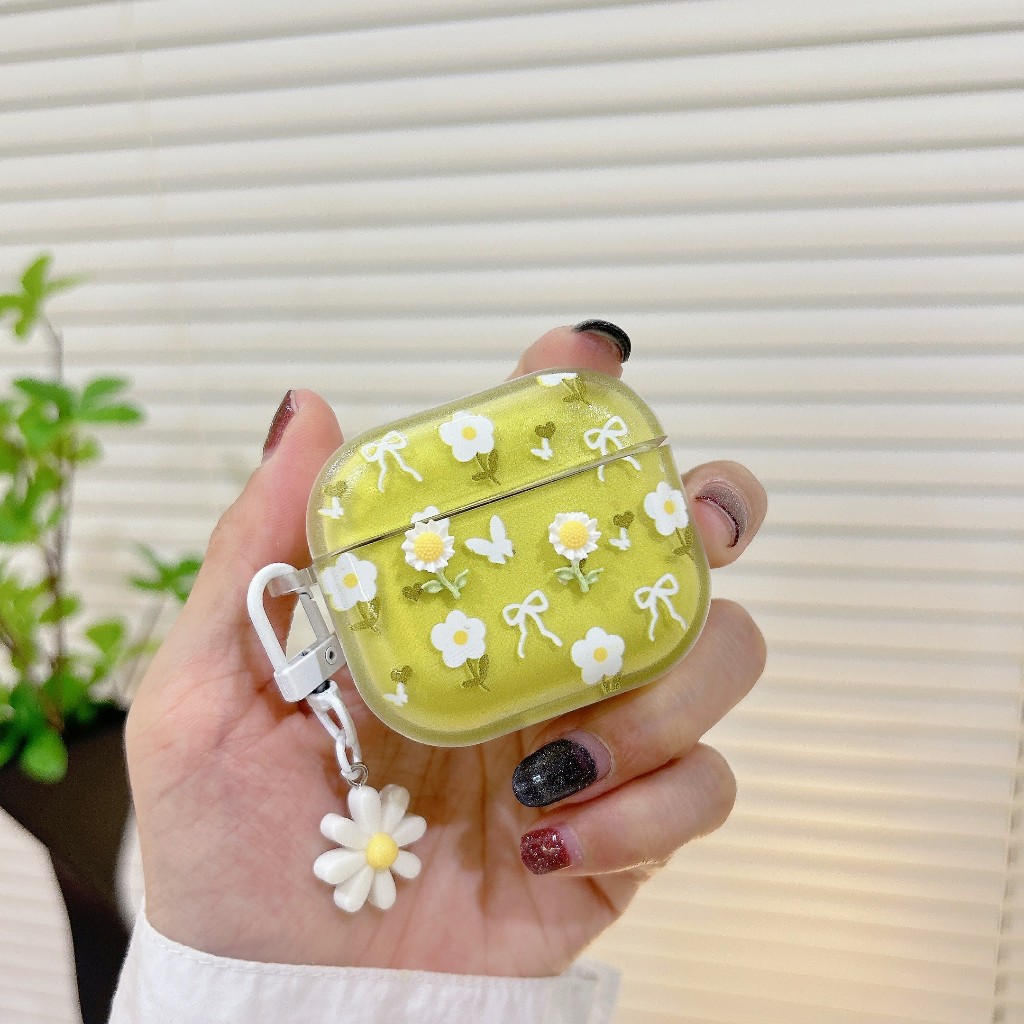 【 ดอกไม้เขียวเล็ก】เคสหูฟัง i12 i11 i13 เคสใสการ์ตูนนูน  3 เคสหูฟังบลูทูธ gen gen1 gen2 เคสหูฟังไร้สาย Pro Pro2 Airpod 4