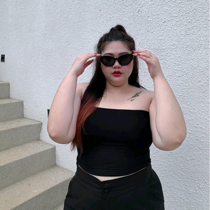 เสื้อเกาะอกผ้าเรย่อนสาวไซส์ใหญ่ พลัสไซส์ Bigsize L อก 40-50 XL อก 48-58
