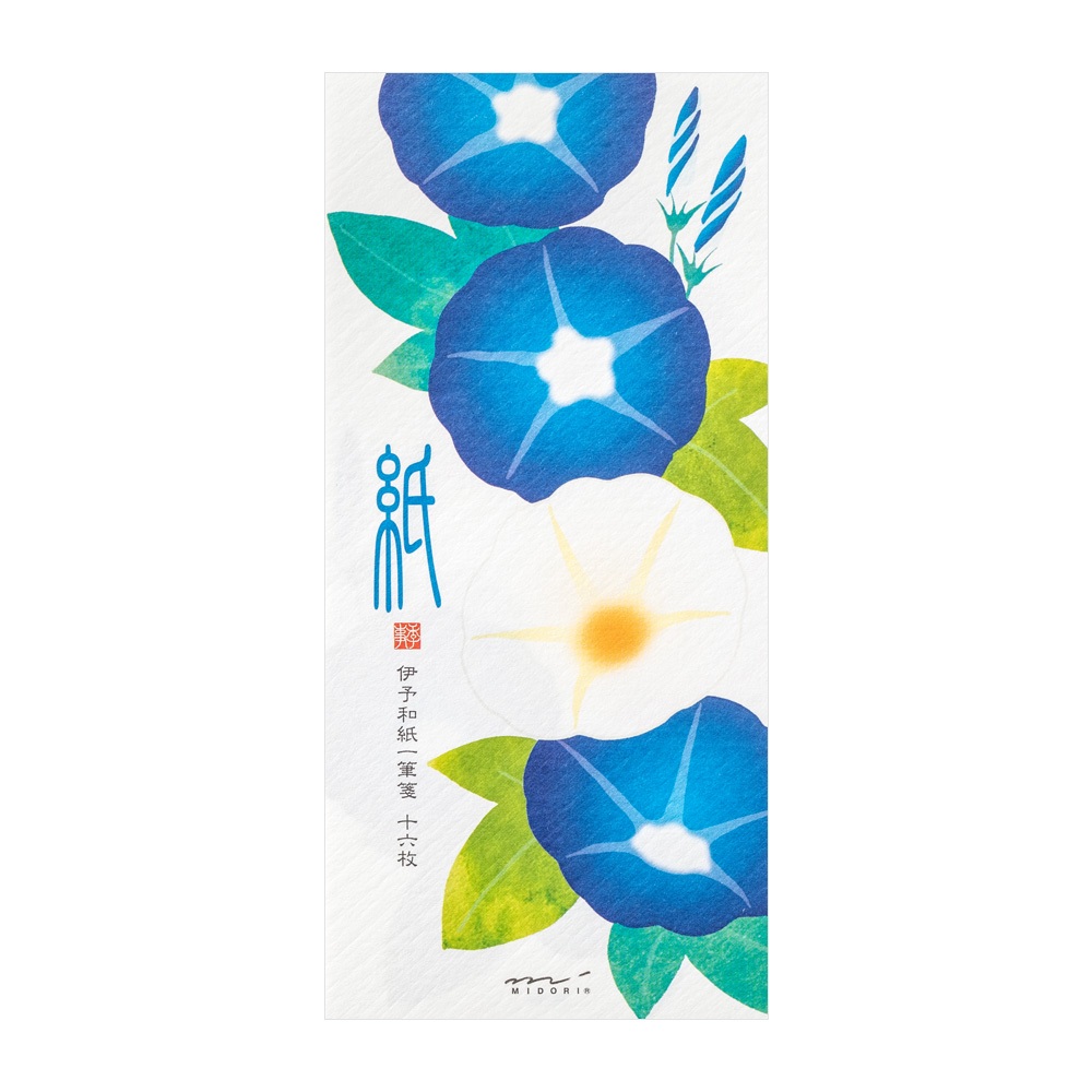 MIDORI Message Letter Pad 465 Morning Glory Blue (D89465006) / กระดาษสำหรับเขียนข้อความ ลายดอกMornin