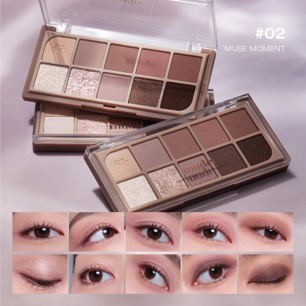 MUDE Shawl Moment Eyeshadow Palette 7.5g #02 Muse Moment อายแชโดว์ สำหรับตกแต่งดวงตาและใบหน้า