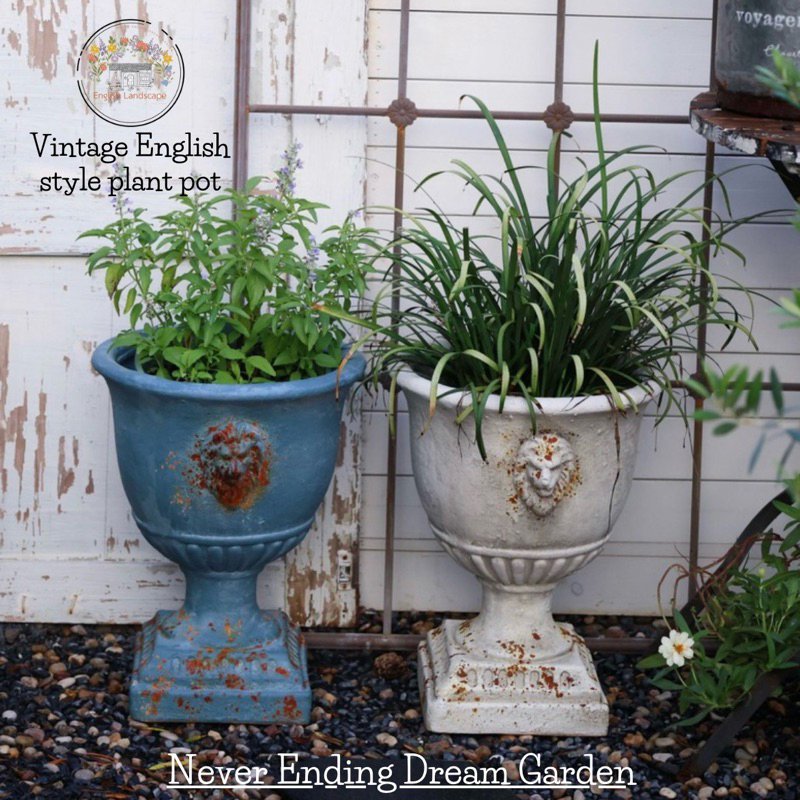 Vintage English style plant pot กระถางต้นไม้วินเทจสไตล์อังกฤษ