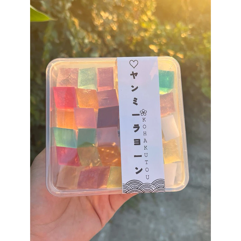 วุ้นกรอบสไตล์ญี่ปุ่น กลิ่นเสาวรส+พีช+บลูฮาวาย+มิกเบอรี่+องุ่น+สัปรด+สตอเบอรี่(หวาน)