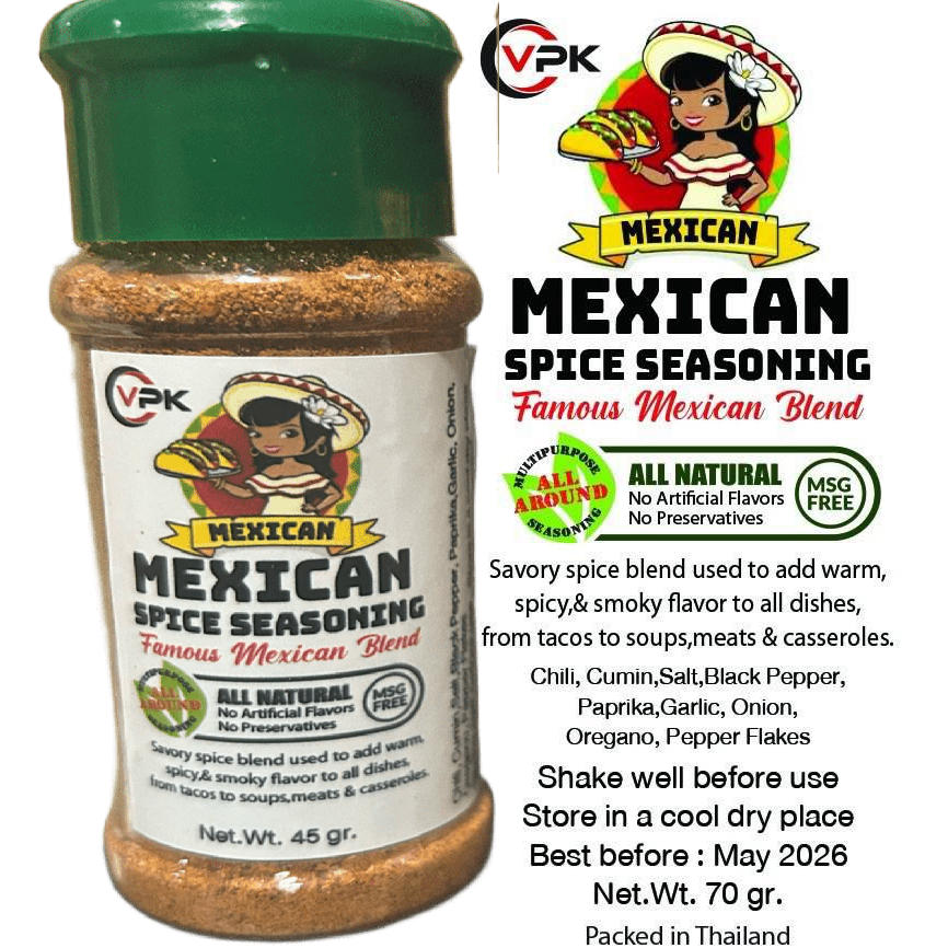 Mexican Spice Seasoning, Famous Mexican Seasoning, Taco Seasoning, Mexican Blend Season-45gr-70gr