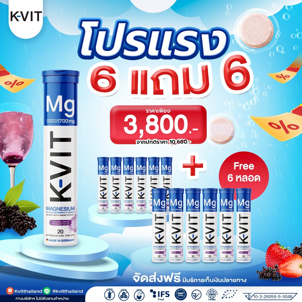 โปรสุดคุ้ม6แถม6วิตามินเม็ดฟู่พรีเมี่ยมเควิตจากประเทศเยอรมันสูตรเจ้าเดียวในไทย