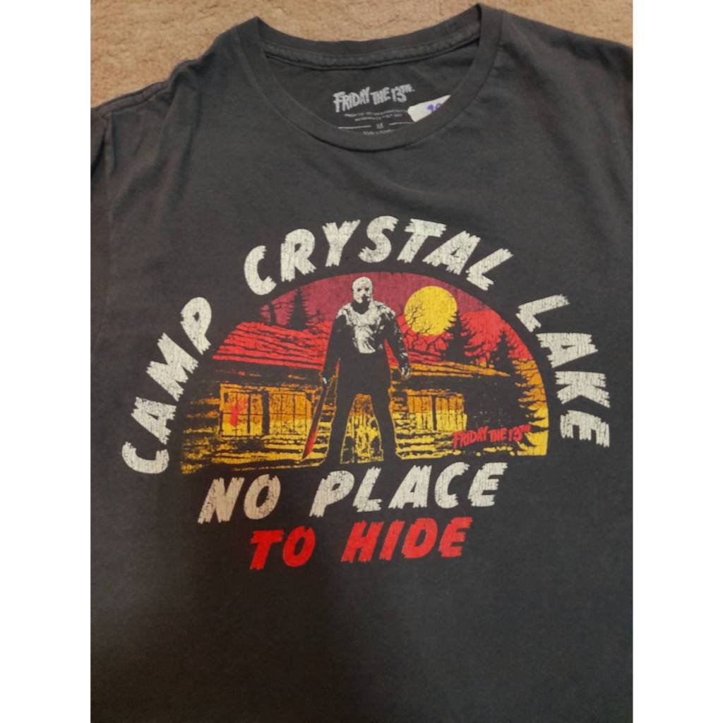 เสื้อยืดมือสอง  Crew Neck Jason Movie Friday T-Shirt M