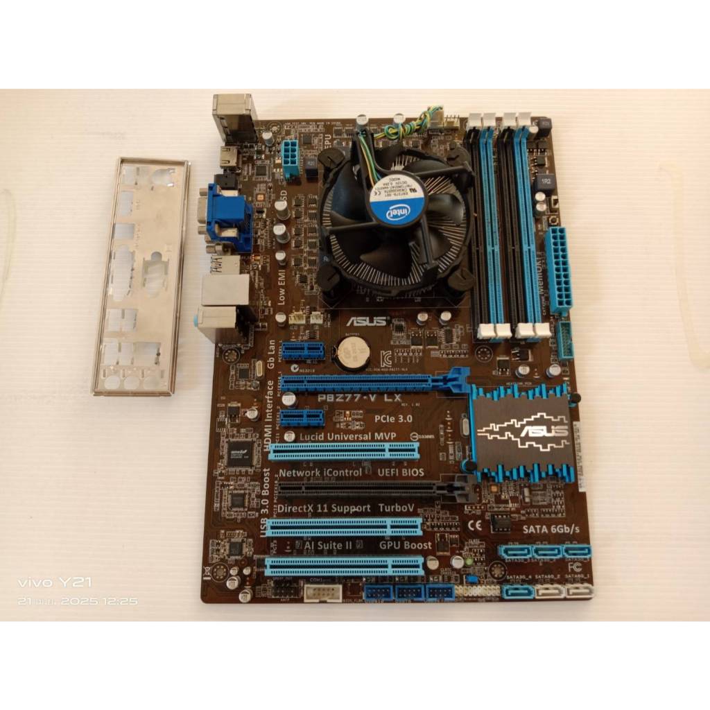Mainboard 1155 Asus P8Z77-V LX มีฝาหลัง+ CPU Intel i7-3770 (8M Cache, 3.4GHz Turbo 3.8GHz) 4คอร์ 8เท