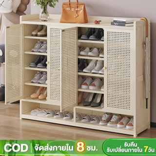 ตู้รองเท้ากันฝุ่น ขาวหลายชั้น ตู้รองเท้า รูปแบบใหม่ เรียบง่า…