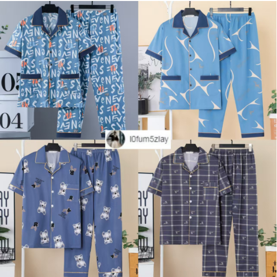 L-4XL(ราคาถูกที่สุด) ชุดนอนผู้ชาย， ผ้าฝ้ายคุณภาพดี， ลายการ์ตูน，หลากหลายรูปแบบ，  ขายาว+เสื้อแขนสั้น