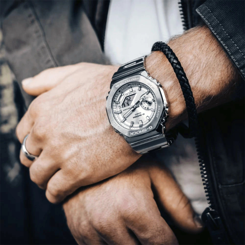 นาฬิกาข้อมือ G-STEEL GM-2110D-7A  สายเลท มี 5 สี  ดีไซน์สวย
