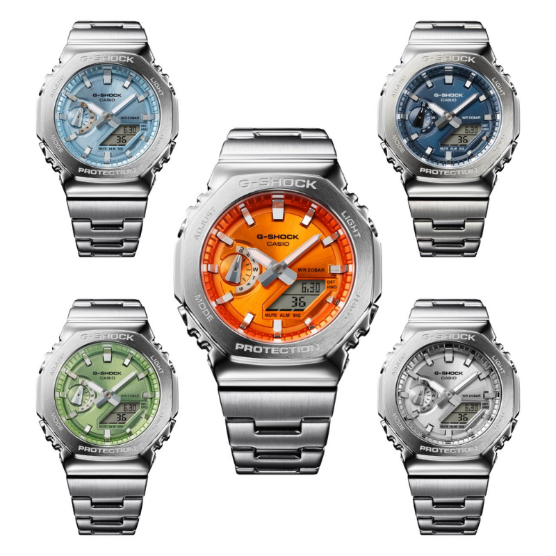 นาฬิกาข้อมือ G-STEEL GM-2110D-7A  สายเลท มี 5 สี  ดีไซน์สวย