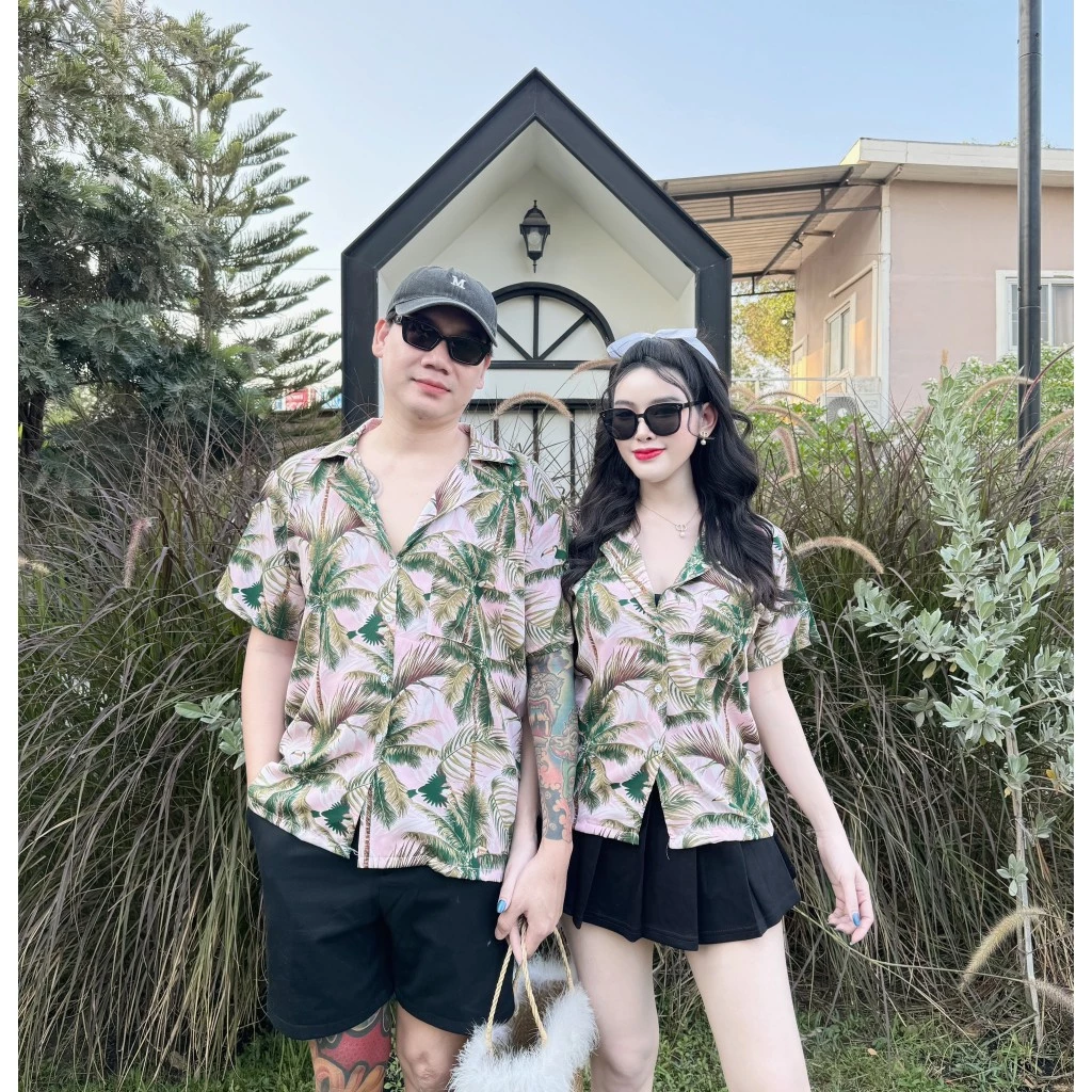 เสื้อสงกรานต์ลายใบเฟิร์น คอปกแขนสั้น กระดุมหน้า ผ้าไหมอิตาลี thumbnail 3