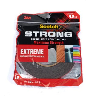 3M Scotch Extreme Tape เทปกาว 2 หน้า แรงยึดติดสูง หน้ากว้าง 12 มม. X 10 ม. หนา 1.14 มม. ติดได้ทั้งภายในและภายนอกอาคาร