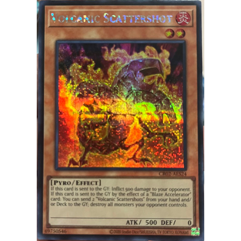 Yugioh Asia-Eng [CR02-AES24] Volcanic Scatter Shot (Secret Rare) การ์ดยูกิแท้ถูกลิขสิทธิ์