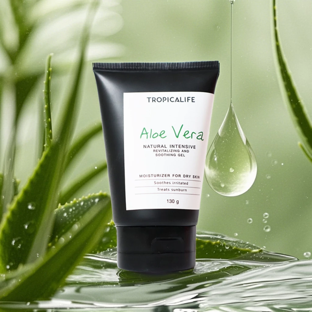 เจลว่านหางจระเข้ เจลอโลเวร่า สกินแคร์ธรรมชาติ ALOE VERA NATURAL INTENSIVE REVITALIZING&SOOTHING GEL thumbnail 3