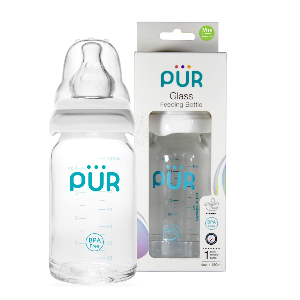 Pur Glass Feeding Bottle ขวดนมแก้วเพียว โปร่งใส คุณภาพสูง ทนความร้อนที่เกิดจากกระบวนการฆ่าเชื้อได้สูงถึง 120 องศา — صورة 6