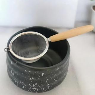 ตะแกรงร่อนผงชาเขียว ด้ามไม้​ ตะแกรงร่อนผงมัทฉะ กระชอน 304สแต…