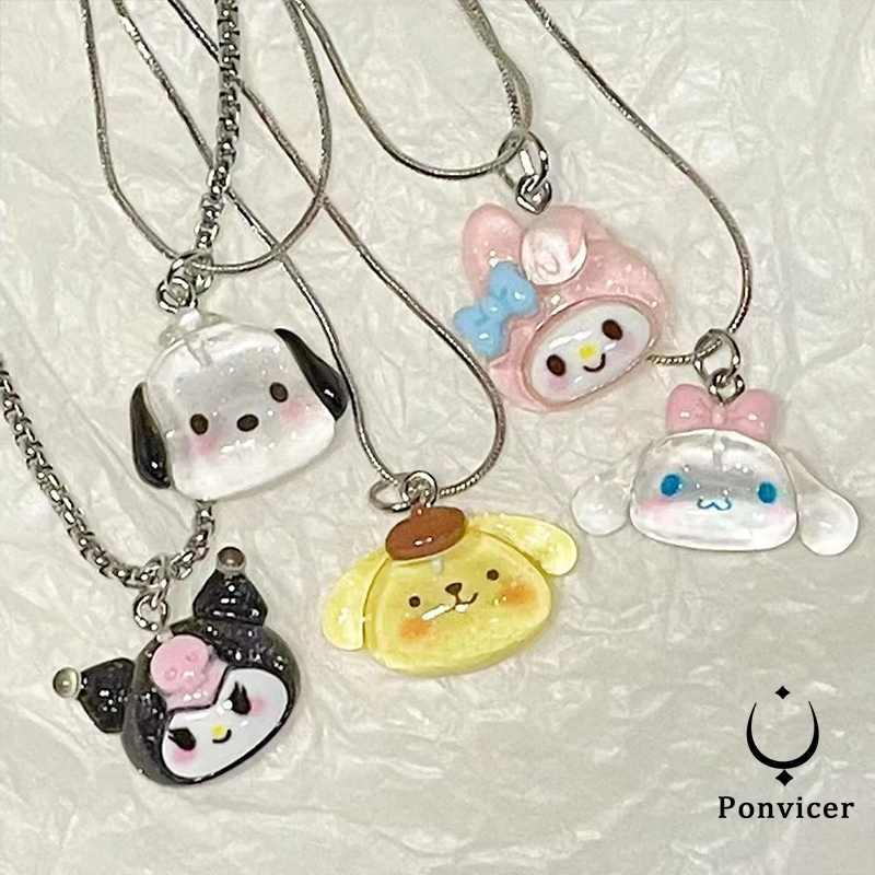 การ์ตูนน่ารักสร้อยคอ Cinnamoroll นักเรียนแฟนคู่หวานเครื่องประดับจี้
