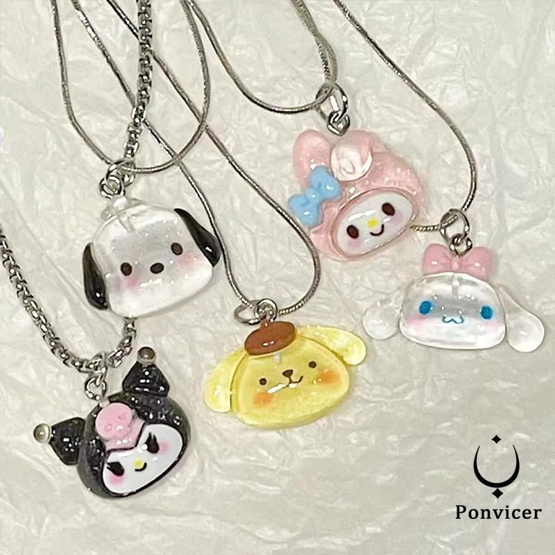 การ์ตูนน่ารักสร้อยคอ Cinnamoroll นักเรียนแฟนคู่หวานเครื่องประดับจี้