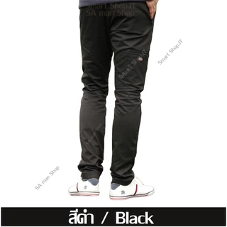 กางเกงขายาว.D/K.5 กระเป๋า (ทรงขากระบอกเล็ก) กางเกงขายาวผู้ชาย 5 กระเป๋า ผ้าเวสปอยท์ ปลายขา 7-8 นิ้ว โลโก้ขาวดำ 801
