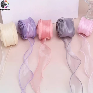 ม้วนริบบิ้นผ้าซาติน 40mm เกาหลี ผ้าชีฟอง มีหลายสี ริบบิ้นห่อข ริบบิ้นห่อข DIY ของตกแต่งของขวัญ