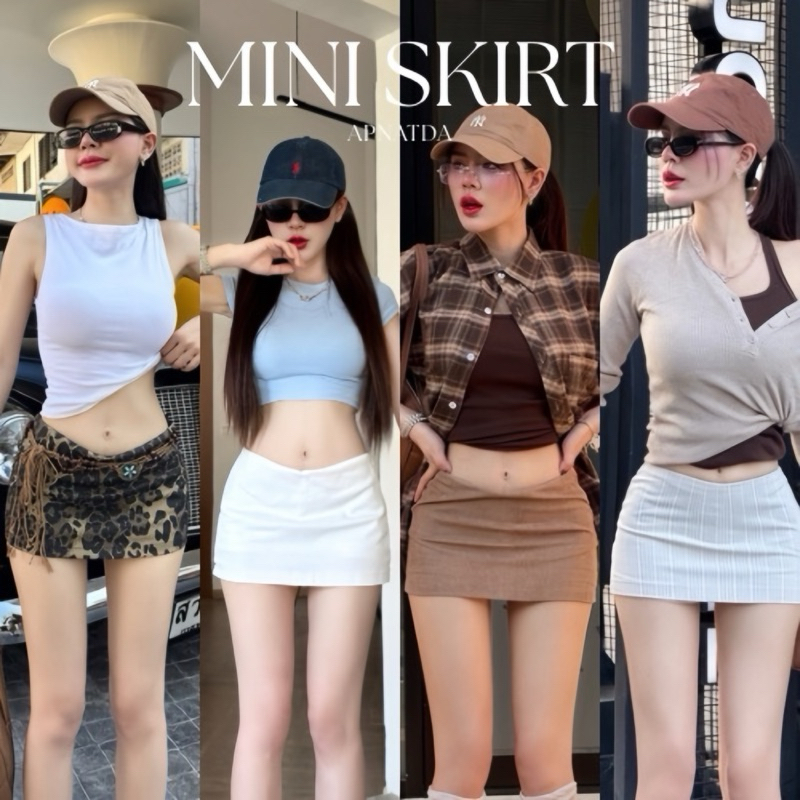 APSHOP-032 Mini Skirt กระโปรงยีนส์ลายเสือ เอวต่ำ