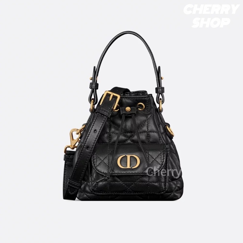 ดิออร์ 🍒Dior Micro Dior Caro Bucket Bag กระเป๋าถือผู้หญิง ใหม่ล่าสุด