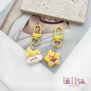 พวงกุญเเจสุดน่ารัก ลวดลายก้อนเมฆเเละสายรุ้งสุดน่ารัก alloy dogclips GM293