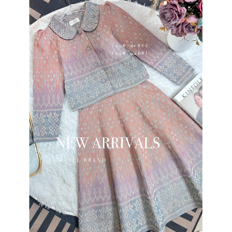 ชุดผ้าไทยงานเซท Sz.S มือ2 ป้าย Mabel