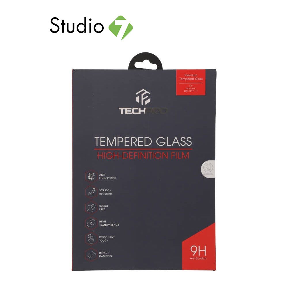 ฟิล์มกันรอย TECHPRO Glass High-Definition iPad Gen 11 (2025)/Gen 10 by Studio7