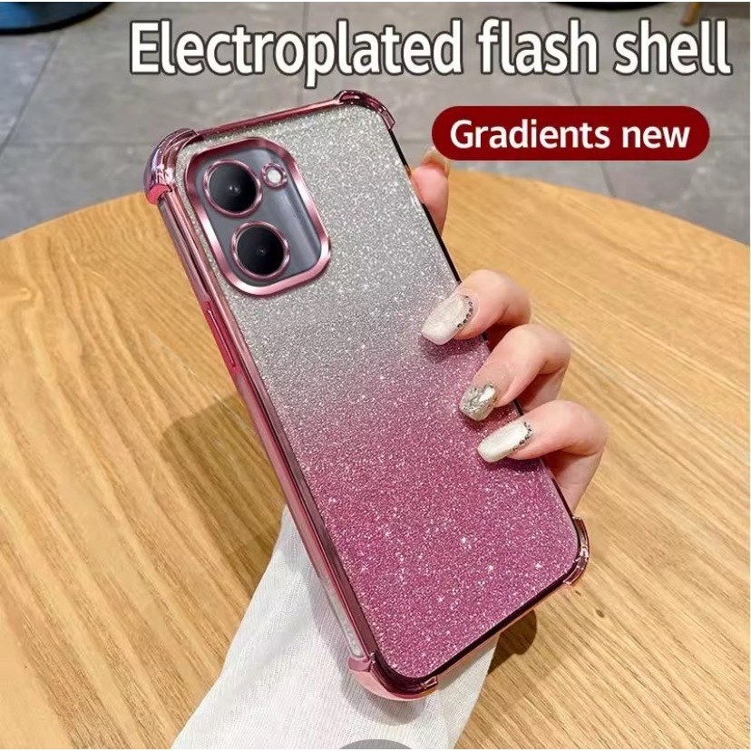 เคสโทรศัพท์ สำหรับรุ่น Vivo Y28S Y03T Y18 Y03 เคส หรูหรา กากเพชร 2in1 ไล่โทนสีสวย กันกล้อง กันกระแทกมุม F8