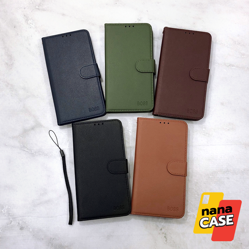 Samsung A22(5G) A23 A24 A25 A34 A35 A54 A55 S24Ultra เคสหนังเปิด-ปิด มีช่องใส่การ์ด แถมฟรีสายคล้องมือ