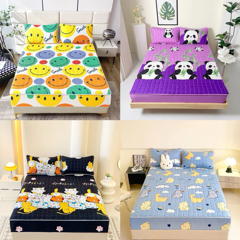 ผ้าปูที่นอนรุ่นหนา 3 ชั้น ลายดอกไม้