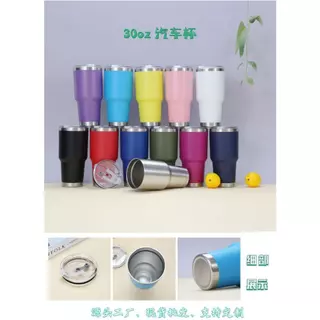 📮พร้อมส่ง📦 แก้วน้ำเยติ ขนาด 30oz. ขอบเลสสีพื้น แก้วน้ำแสตนเลส+ฝา แก้วเก็บอุณหภูมิร้อน-เย็น